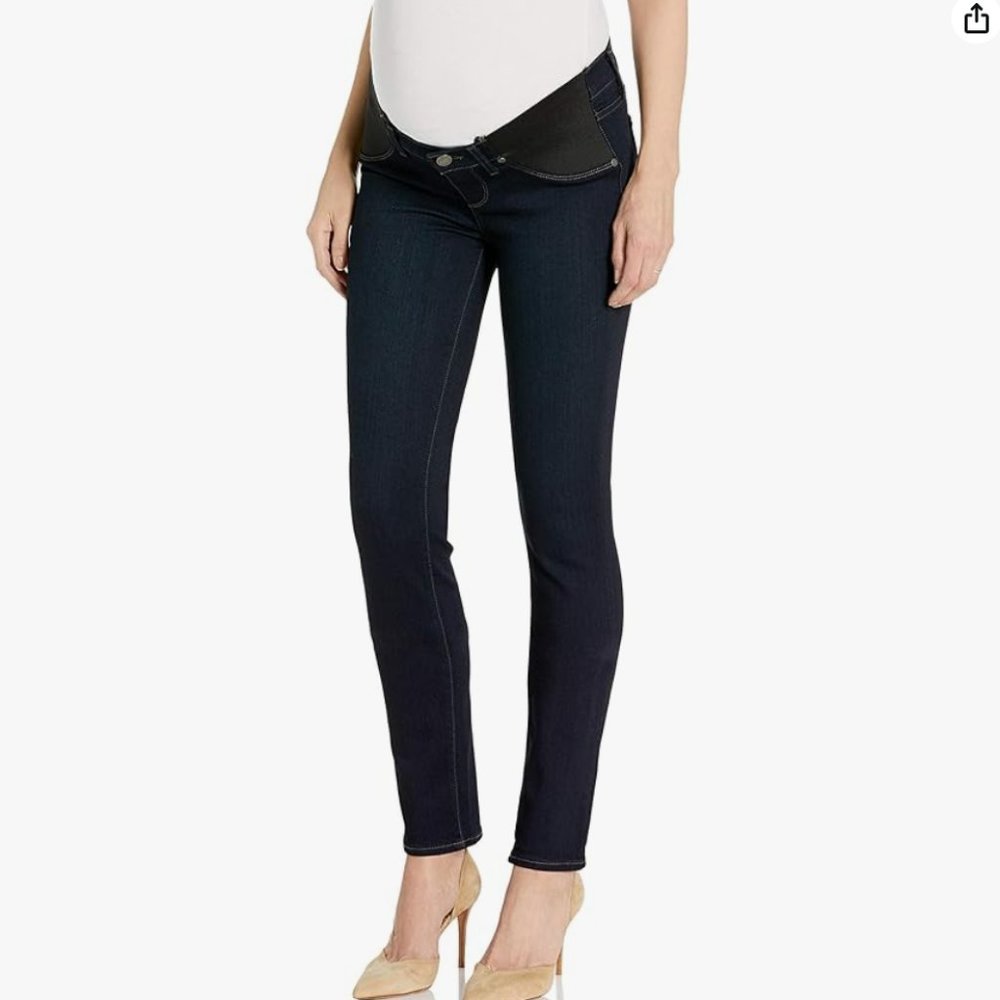 Paige Skyline Skinny Elasticized Stretch Maternity Denim Jeans - size 26
